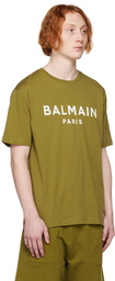 Balmain Khaki Printed T-Shirt