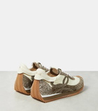 Loewe Flow Runner suede-trimmed sneakers