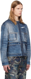 Andersson Bell Blue Trompe L'œil Double Waist Denim Jacket