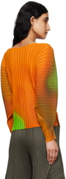 PLEATS PLEASE ISSEY MIYAKE Orange Melty Rib Blouse