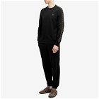 Fred Perry Men's Long Sleeve Contrast Taped Ringer T-Shirt in Black/Warm Stone