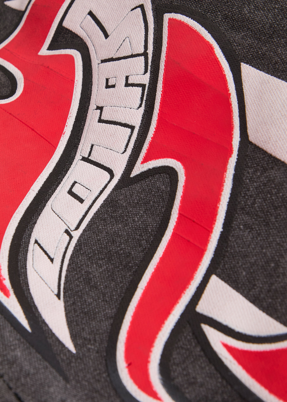 Warren Lotas Plastisol Puff Printed Armor Canvas Jacket Black Red