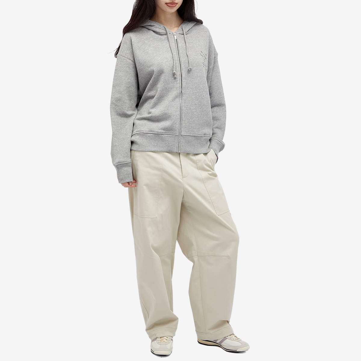 Closed Women's Zip Up Hoodie in Grey