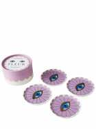 JONATHAN ADLER Set Of 4 Fleur Coasters