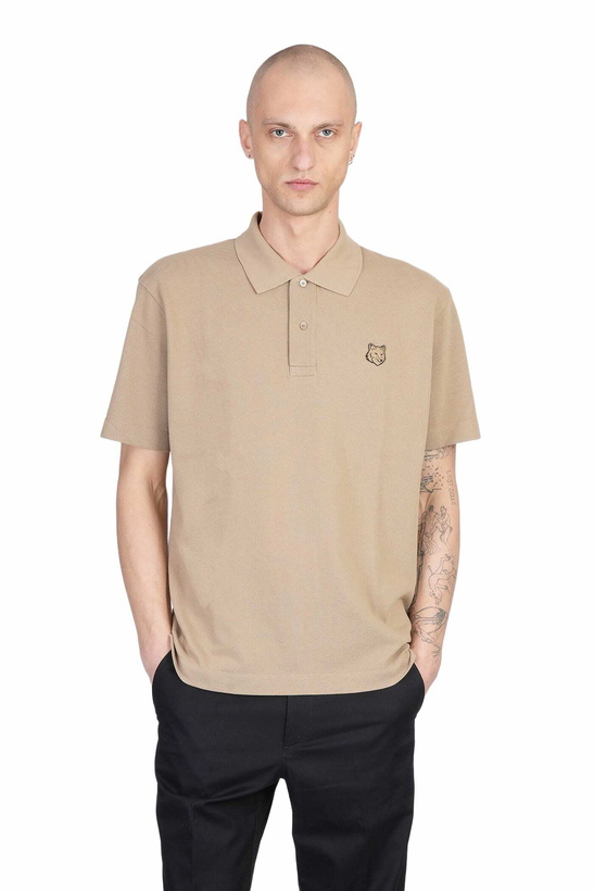Photo: Maison Kitsuné Polo In Beige Cotton