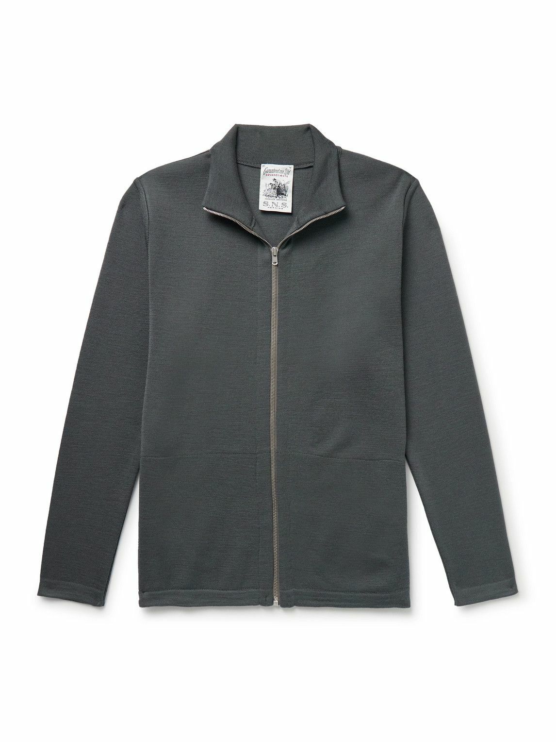 S.N.S Herning - Naval Virgin Wool Zip-Up Cardigan - Gray