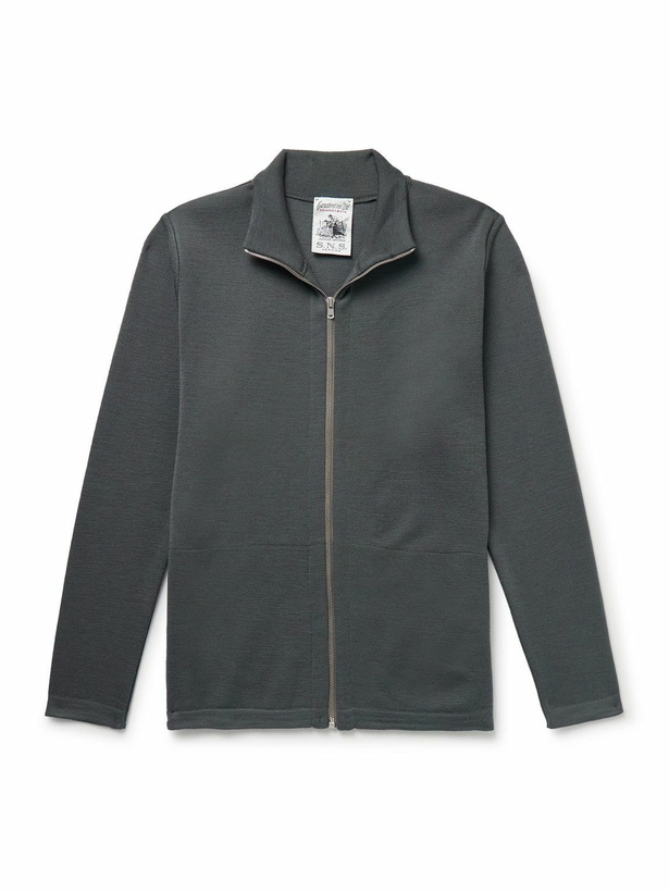 Photo: S.N.S Herning - Naval Virgin Wool Zip-Up Cardigan - Gray