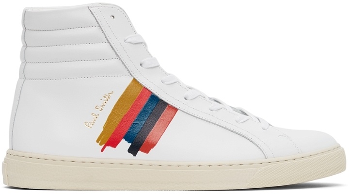 Photo: Paul Smith White Painted Stripe Watts Sneakers