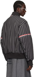 Thom Browne Gray Stripe Down Jacket