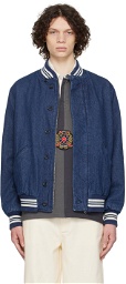 Pop Trading Company Indigo Varsity Denim Jacket