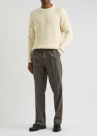 Percival Herringbone Straight-leg Trousers Grey