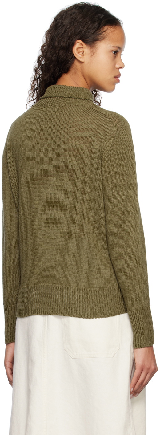 Margaret Howell Khaki Lightweight Turtleneck