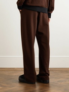 Balmain - Straight-Leg Logo-Jacquard Stretch-Cotton Jersey Sweatpants - Brown