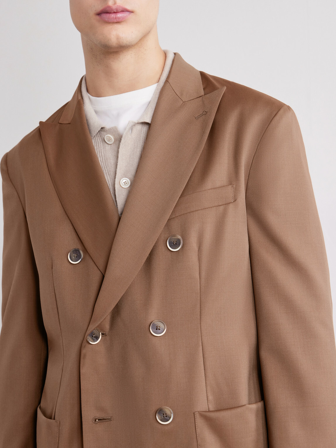 Barena - Double-Breasted Virgin Wool-Gabardine Suit Jacket - Brown