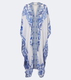 Camilla Embellished printed cotton and silk kaftan