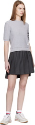 Thom Browne Gray Textured Cotton Pique 4-Bar T-shirt