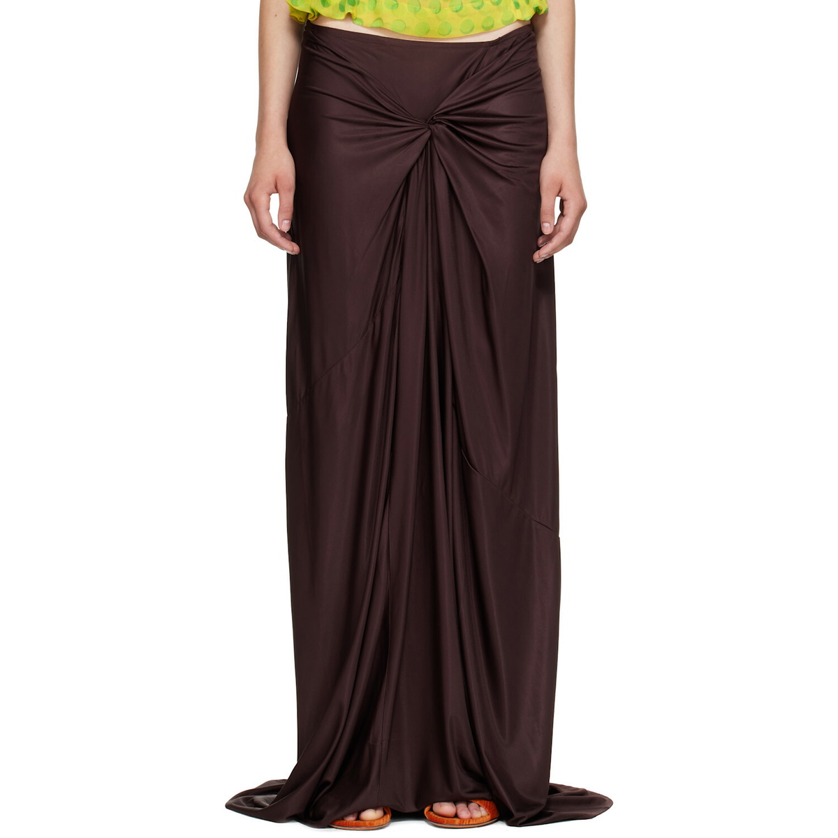 Dries Van Noten Burgundy Humila Maxi Skirt