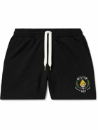 Casablanca - Casa Way Embroidered Cotton-Jersey Shorts - Black