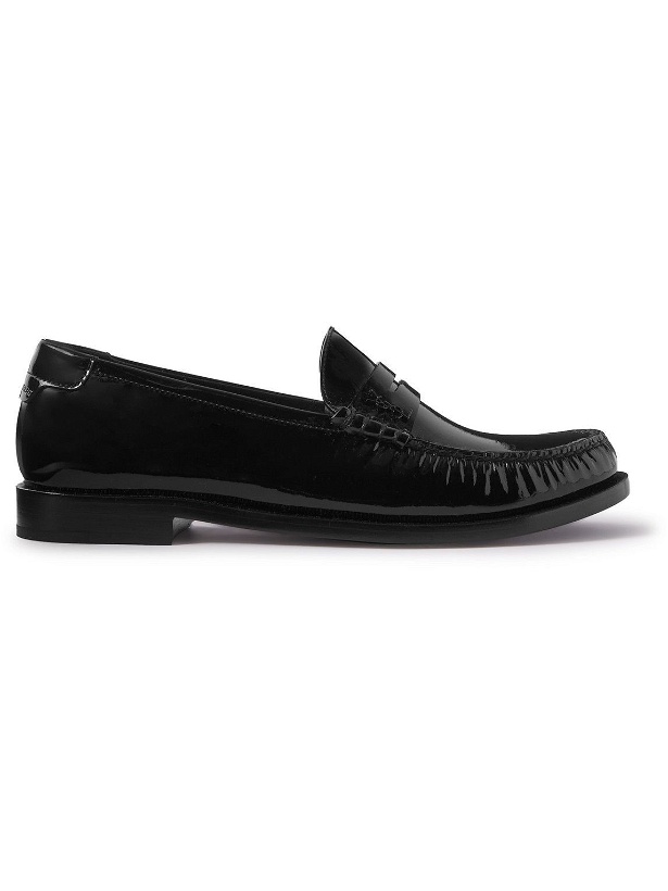 Photo: SAINT LAURENT - Mag Patent-Leather Penny Loafers - Black