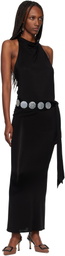 Conner Ives Black Jersey Halter Maxi Dress