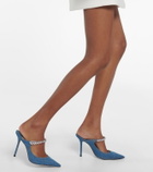 Jimmy Choo - Bing 100 embellished denim mules