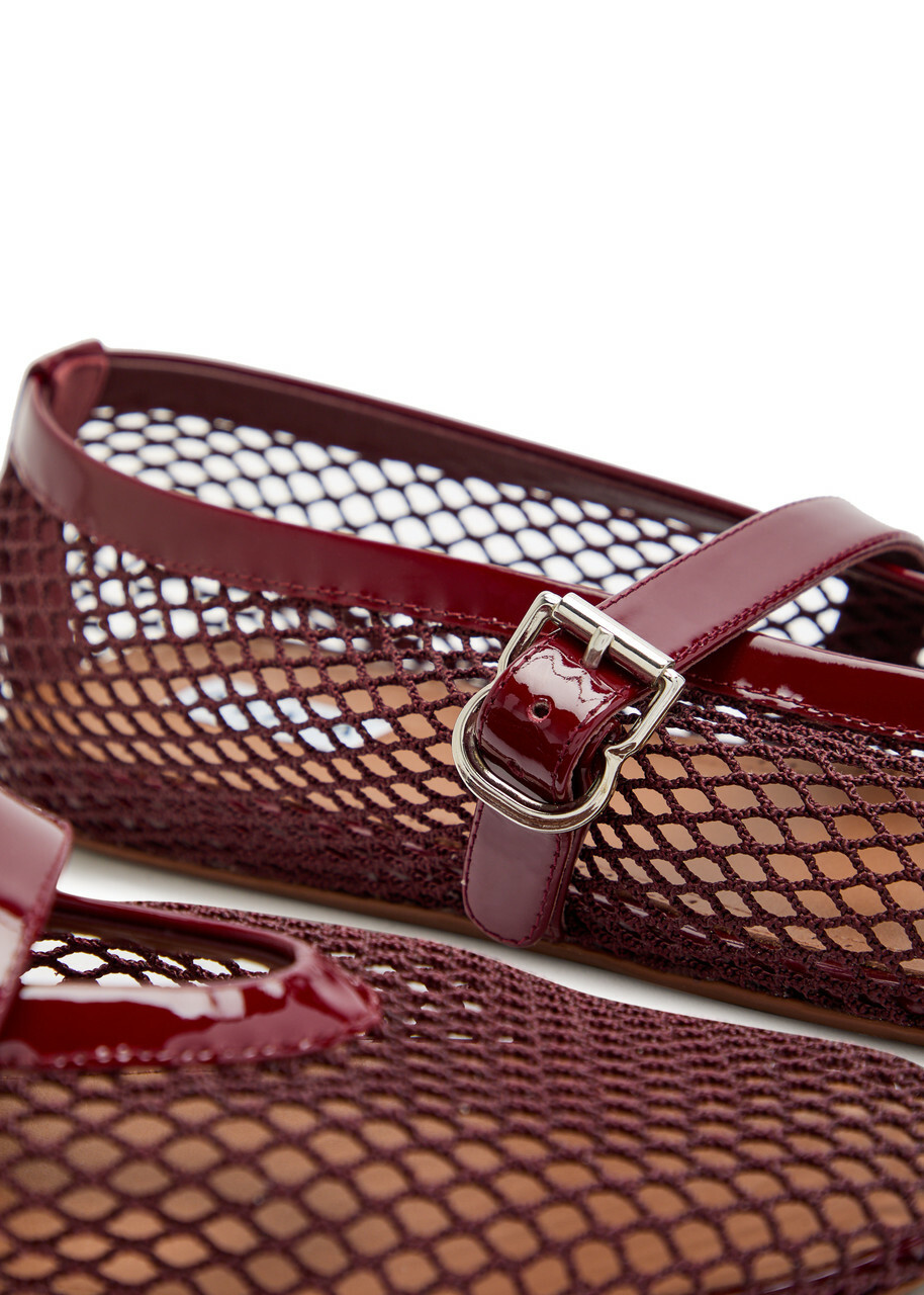 Alaïa Mesh Ballet Flats Burgundy
