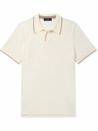 Dunhill - Cotton and Silk-Blend Piqué Polo Shirt - Neutrals