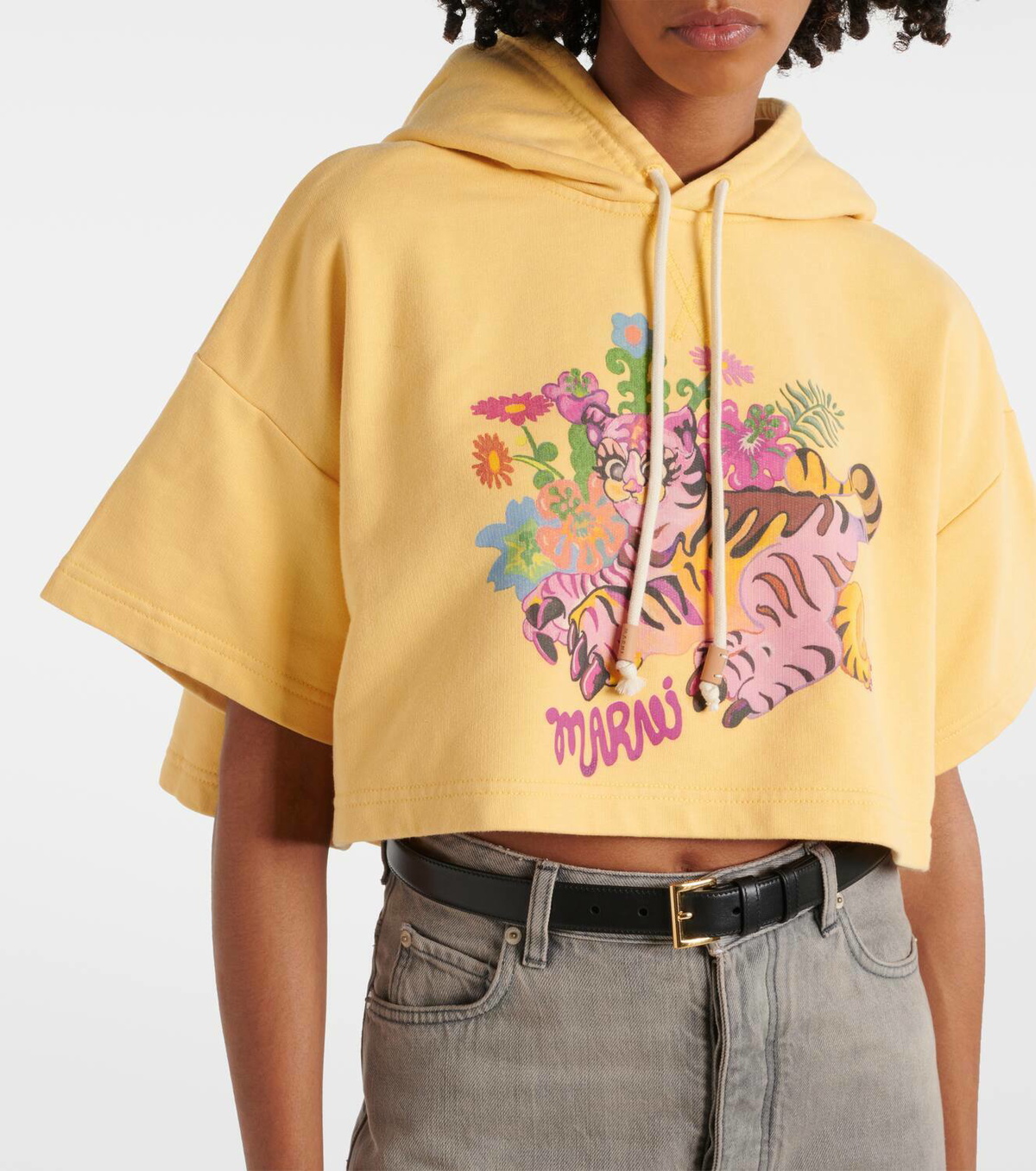 トップス Marni Logo Printed Cropped Hoodie Marni Printed cropped cotton hoodie Marni