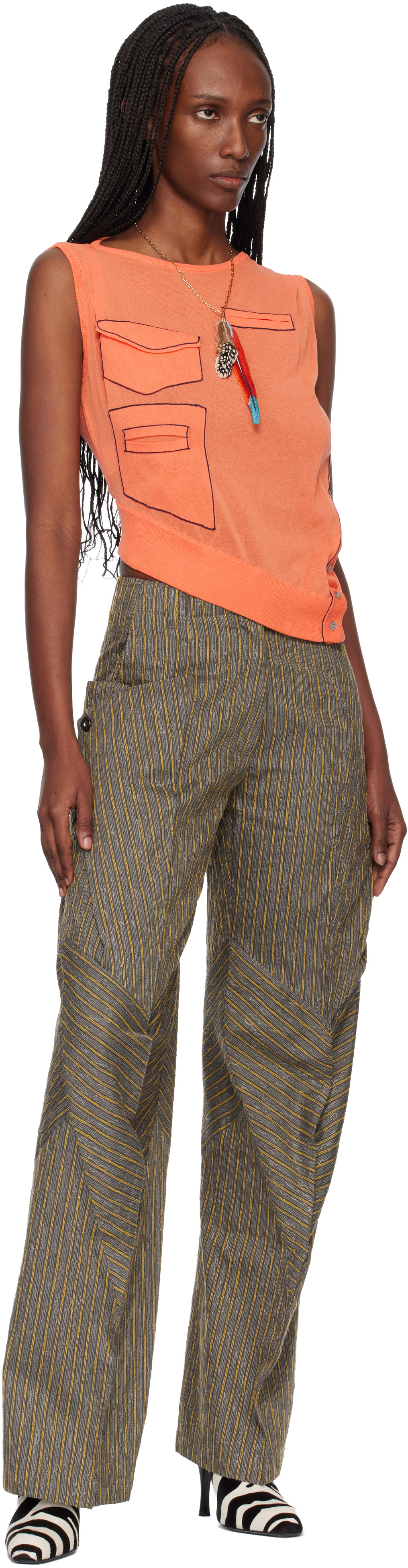 Kiko Kostadinov Orange Kreiner Knit Tank Top