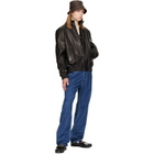Valentino Black High Neck Leather Jacket