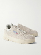 Autry - CLC Mesh-Trimmed Brushed-Suede Sneakers - Neutrals