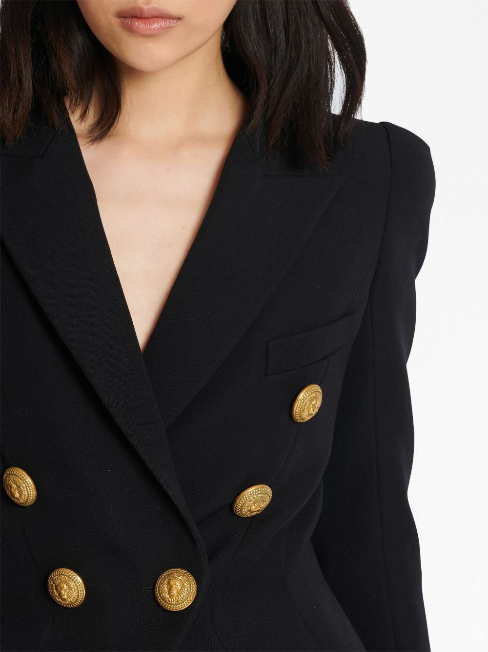 Balmain Black Wool Double-Breasted Blazer Balmain