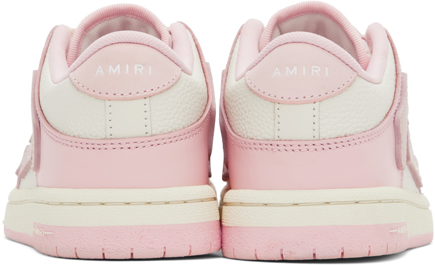 AMIRI Pink & White Skel Top Low Sneakers Amiri AMIRI Pink & White Skel Top Low Sneakers Amiri