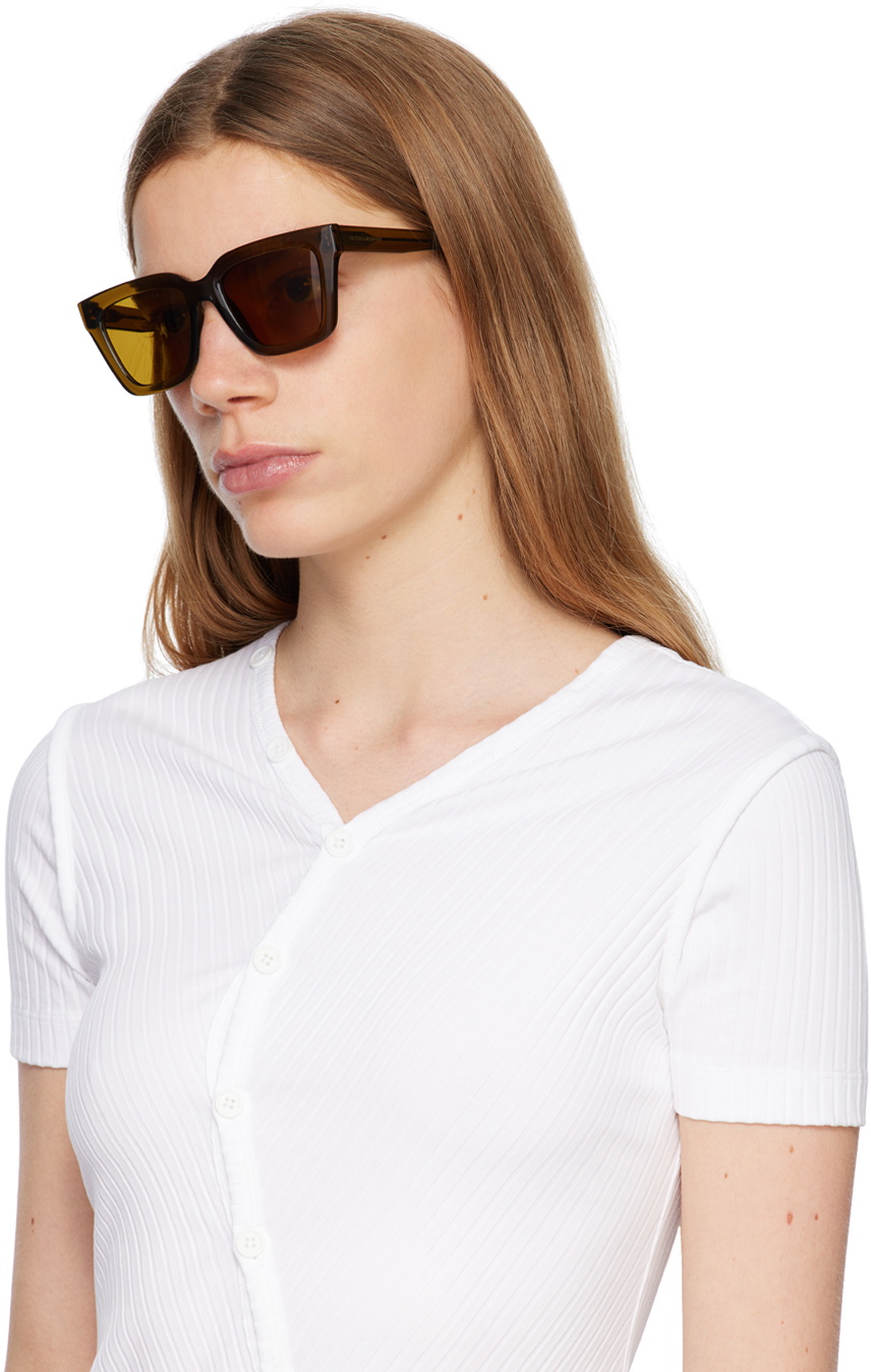 Victoria Beckham Khaki Square Sunglasses