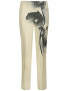 ALEXANDER MCQUEEN - Orchid Printed Viscose Cigarette Pants