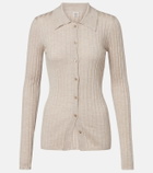 Toteme Ribbed-knit cashmere and silk cardigan