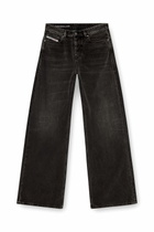 Diesel Relaxed Jeans Low Waist 1996 D-Sire, Black/Dark grey, Button fly