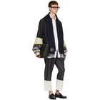 Loewe Navy Varsity Stripes Scarf