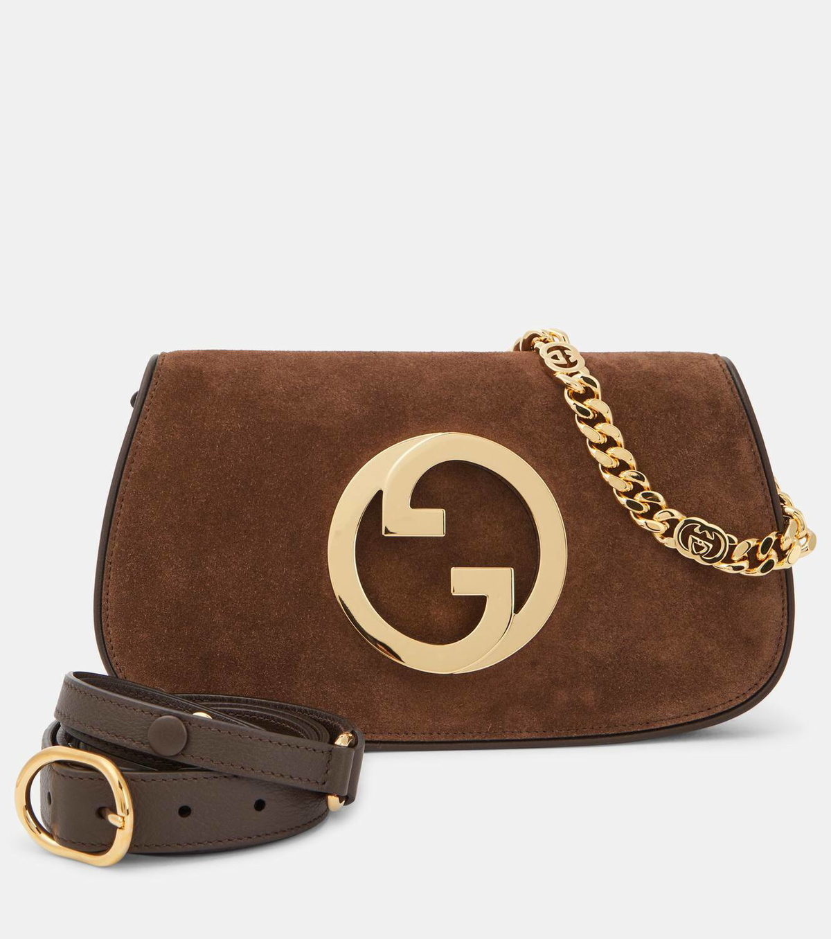 バッグ・カバンその他 GUCCI Mini Blondie brown shoulder bag in suede Gucci Gucci Blondie Small suede shoulder bag Gucci