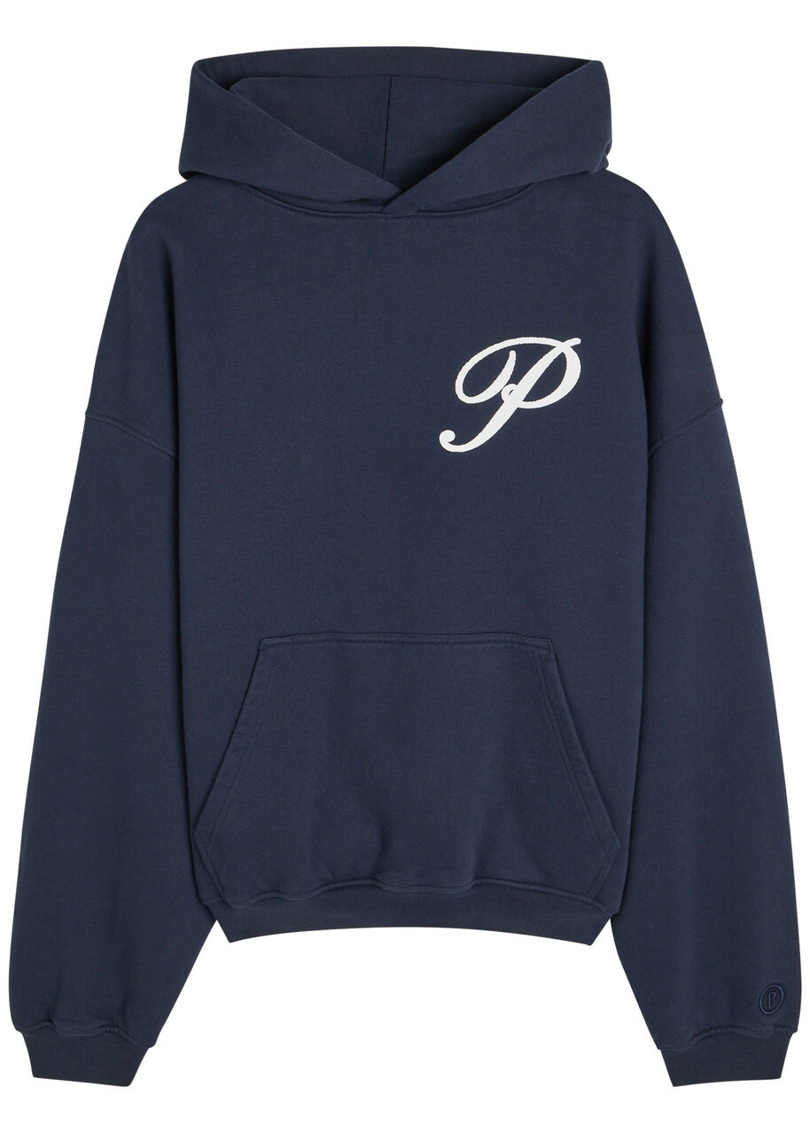 Picante Gallery Logo-print Hooded Cotton Sweatshirt Navy