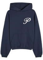 Picante Gallery Logo-print Hooded Cotton Sweatshirt Navy