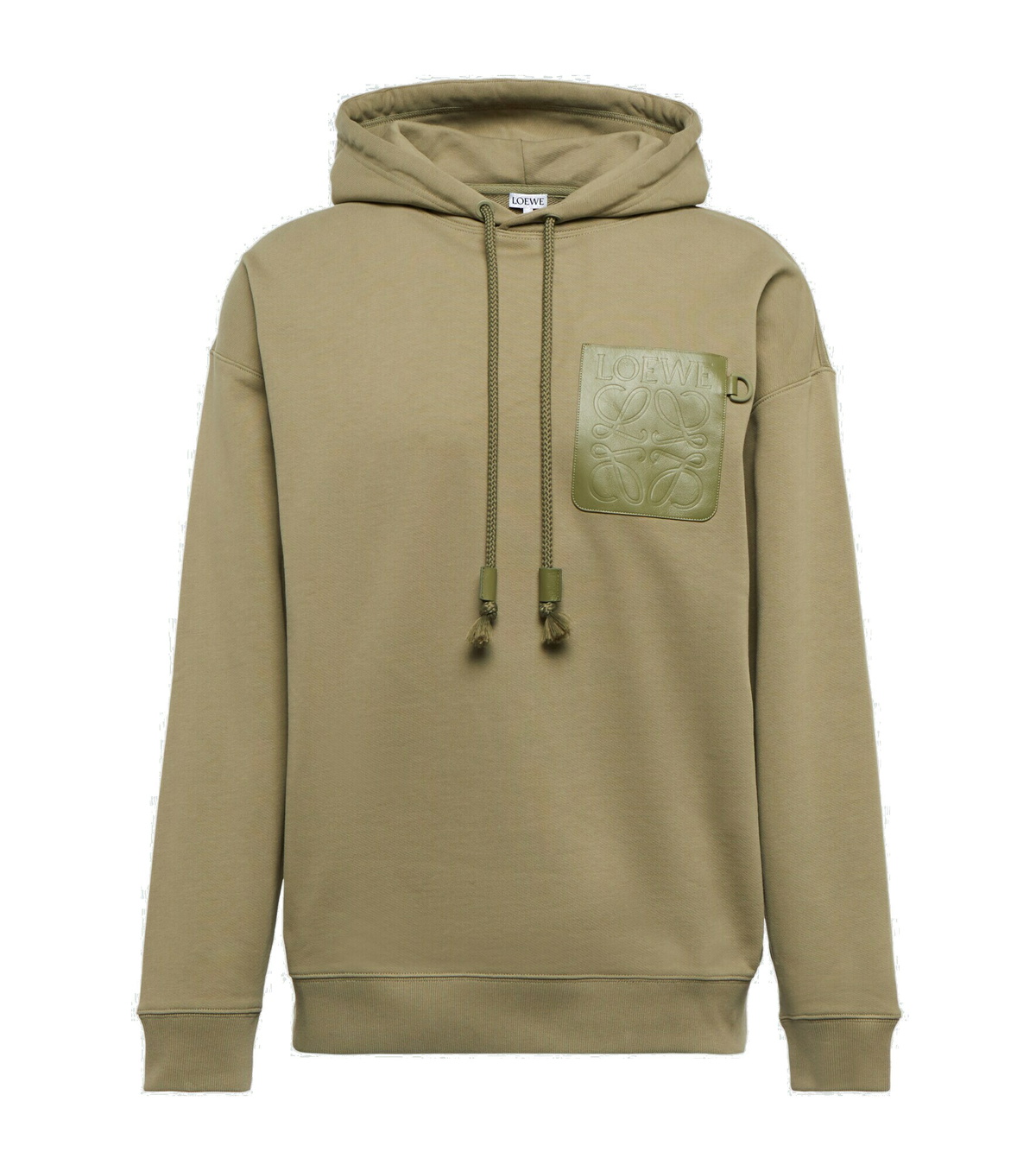 パーカー・フーディ LOEWE Small Anagram Hoodie in Light Oat Loewe Anagram Leather Patch Hoody Loewe