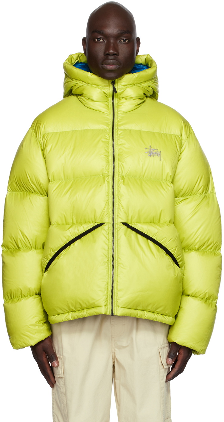 Stüssy Green Embroidered Down Jacket Stussy