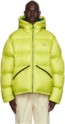 Stüssy Green Embroidered Down Jacket