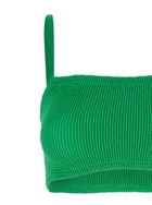 Hunza G gigi Green Bikini With Square Neckline And Thin Straps In Ribbed Fabric Woman