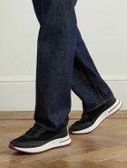 Loro Piana - Weekend Walk Leather-Trimmed Mesh Sneakers - Black