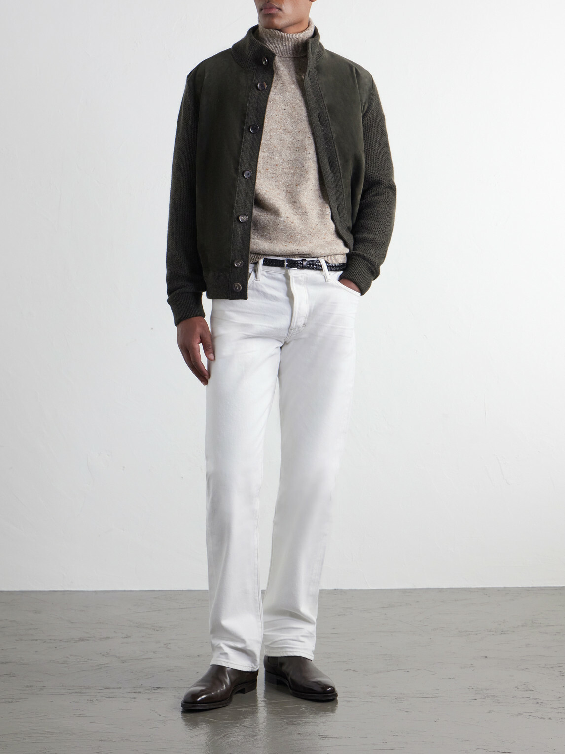 Zegna - Wool-Blend Rollneck Sweater - Neutrals