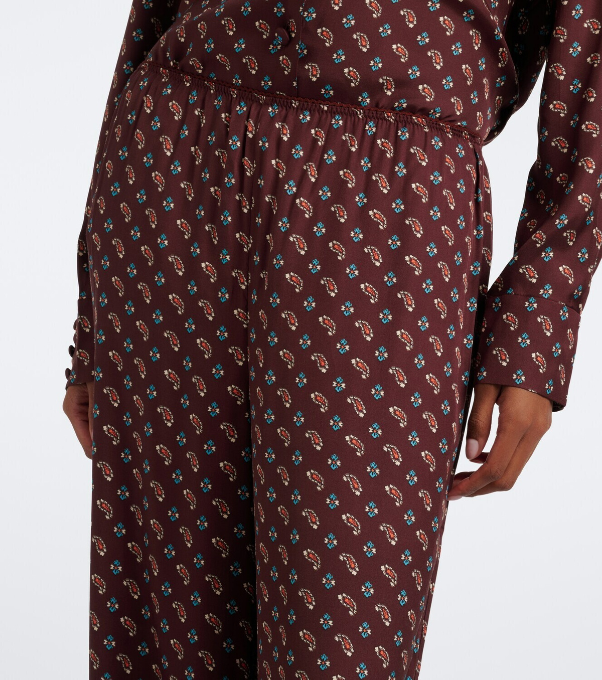 Dôen Lavona fringed silk-blend wide-leg pants