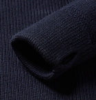 SALLE PRIVÉE - Art Ribbed Virgin Wool Rollneck Sweater - Blue