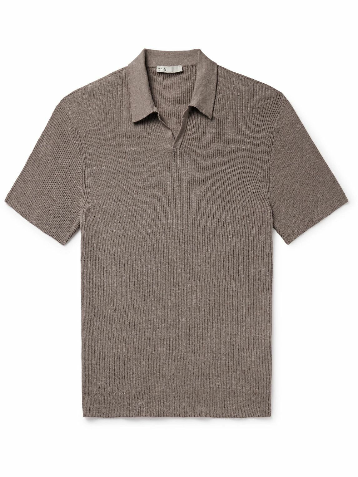 Onia - Johnny Slim-Fit Ribbed Linen-Blend Polo Shirt - Brown